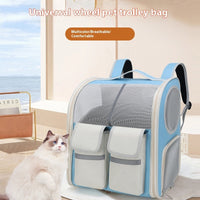 HKM-4791357 Large Capacity Portable Pet Trolley Backpack Convenient for Cats and Small Dogs