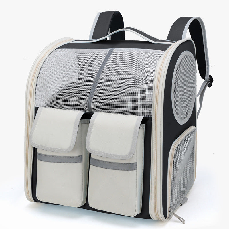 HKM-4791357 Large Capacity Portable Pet Trolley Backpack Convenient for Cats and Small Dogs