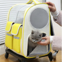 HKM-4791357 Large Capacity Portable Pet Trolley Backpack Convenient for Cats and Small Dogs