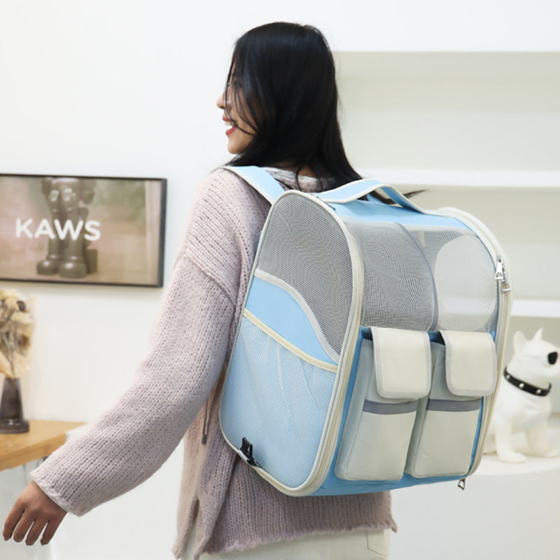HKM-4791357 Large Capacity Portable Pet Trolley Backpack Convenient for Cats and Small Dogs