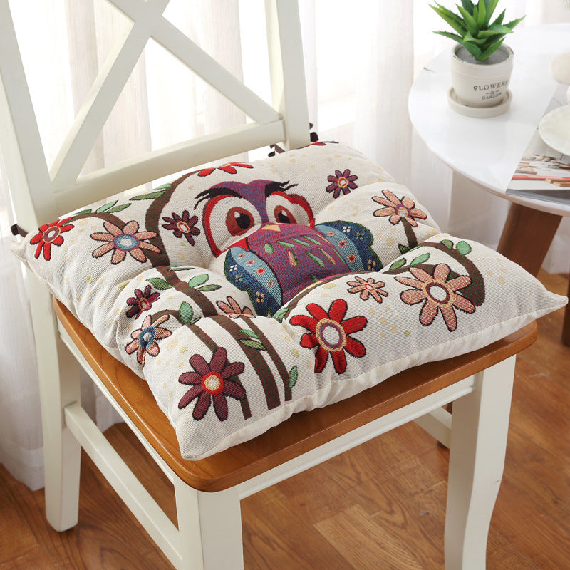 HKM-479187 Thickened Non-Slip Cotton and Hemp Chair Cushion for Children's Dining and Car Seats