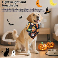 HKM-4792509 Halloween Skull Print Triangular Baby Bib for Pets - Polyester British Style