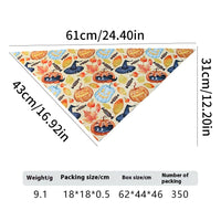 HKM-4792509 Halloween Skull Print Triangular Baby Bib for Pets - Polyester British Style