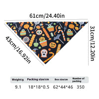 HKM-4792509 Halloween Skull Print Triangular Baby Bib for Pets - Polyester British Style