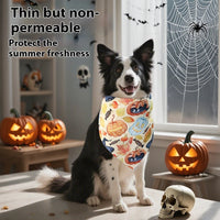 HKM-4792509 Halloween Skull Print Triangular Baby Bib for Pets - Polyester British Style
