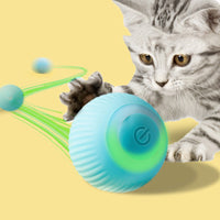 HKM-479315 USB Rechargeable Electric Gravity Rolling Ball Cat Toy - Silicone Teaser in Blue and Pink