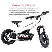 HKM-479379 Children's Electric Balance Bike 20" 350W 36V All-Terrain with Hydraulic Disc Brakes and Adjustable Suspension