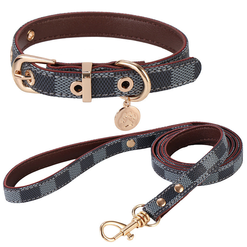 HKM-4794685 Leather Floral Hand Holding Rope Set for Small Pets
