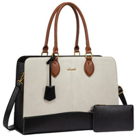 HKM-479507 Large Waterproof Leather Laptop Tote Bag for Women - Fits 15.6-17 Inch Laptops, Ideal for Business and Office Use