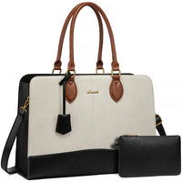 HKM-479507 Large Waterproof Leather Laptop Tote Bag for Women - Fits 15.6-17 Inch Laptops, Ideal for Business and Office Use