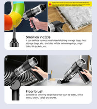 HKM-479699 Mini Handheld Wireless Vacuum Cleaner - 3-in-1 Blow-Suction for Cars and Home