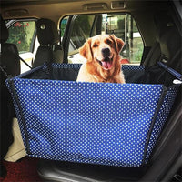 HKM-4797117 Portable Waterproof Car Hammock for Dogs - Foldable & Safe Pet Seat Cover, Cute Bone Paws Print, Fits Pets up to 15KG