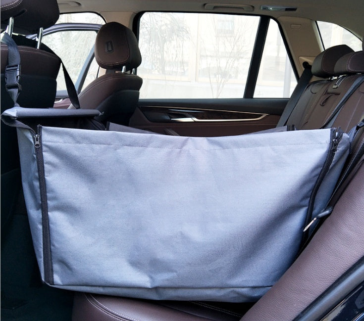 HKM-4797117 Portable Waterproof Car Hammock for Dogs - Foldable & Safe Pet Seat Cover, Cute Bone Paws Print, Fits Pets up to 15KG