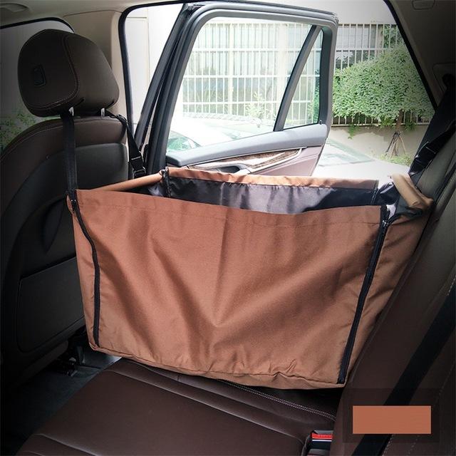 HKM-4797117 Portable Waterproof Car Hammock for Dogs - Foldable & Safe Pet Seat Cover, Cute Bone Paws Print, Fits Pets up to 15KG
