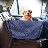 HKM-4797117 Portable Waterproof Car Hammock for Dogs - Foldable & Safe Pet Seat Cover, Cute Bone Paws Print, Fits Pets up to 15KG
