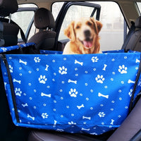 HKM-4797117 Portable Waterproof Car Hammock for Dogs - Foldable & Safe Pet Seat Cover, Cute Bone Paws Print, Fits Pets up to 15KG