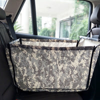 HKM-4797117 Portable Waterproof Car Hammock for Dogs - Foldable & Safe Pet Seat Cover, Cute Bone Paws Print, Fits Pets up to 15KG
