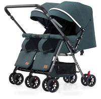 HKM-4797779 green twin stroller studio view