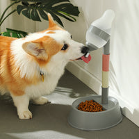 HKM-4798141 Pet Water Dispenser with Lick Ball and Adjustable Feeding Bowl for Dogs and Cats