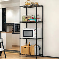 HKM-479827 Modern 4-Layer Metal Frame Bookcase for Indoor and Outdoor Use