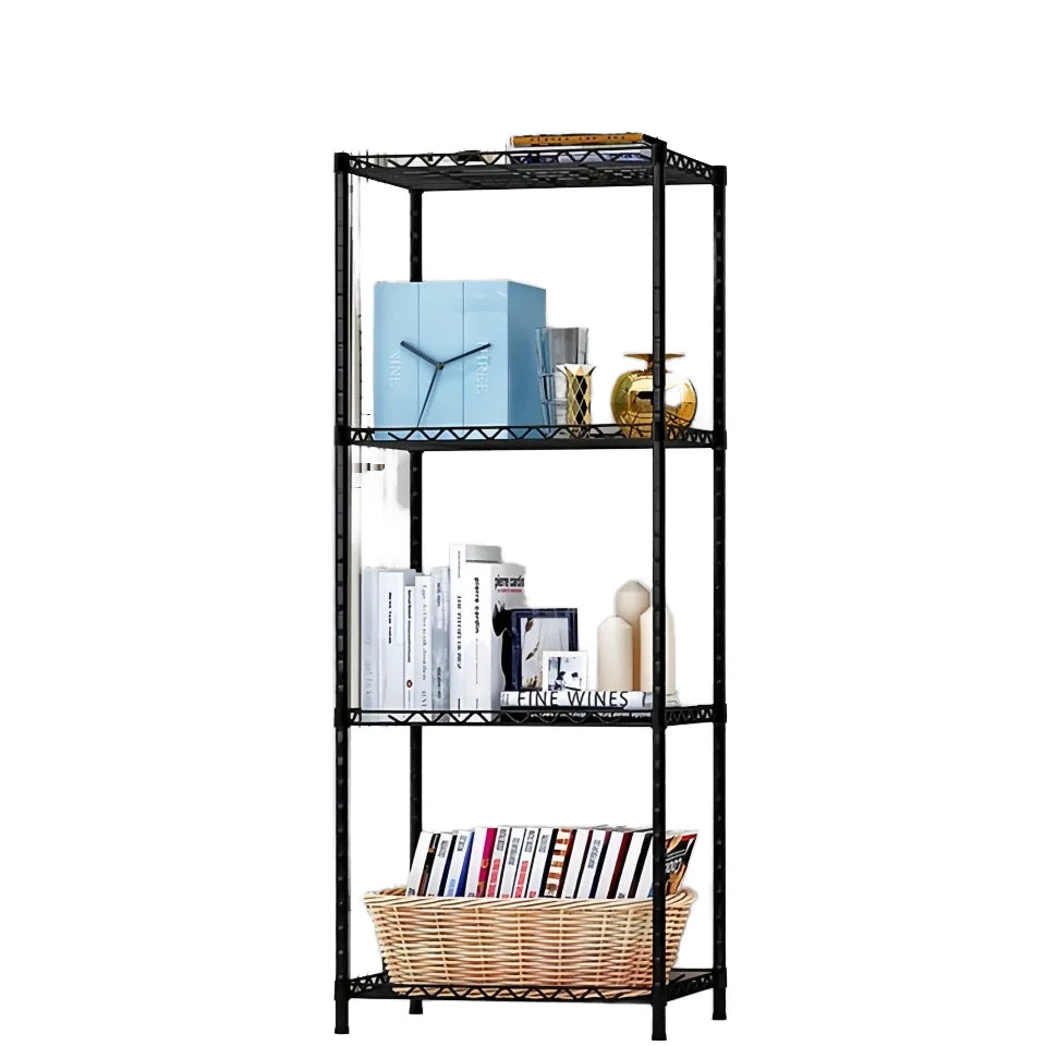 HKM-479827 Modern 4-Layer Metal Frame Bookcase for Indoor and Outdoor Use
