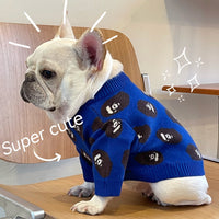HKM-4798653 Cozy Blue Wool Sweater for Dogs and Cats in Multiple Sizes