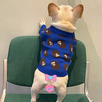 HKM-4798653 Cozy Blue Wool Sweater for Dogs and Cats in Multiple Sizes