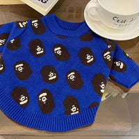 HKM-4798653 Cozy Blue Wool Sweater for Dogs and Cats in Multiple Sizes