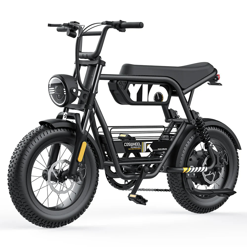 HKM-479891 1000W Fat Tire Electric Bike with 150km Range, 7-Speed Gears and LCD Display