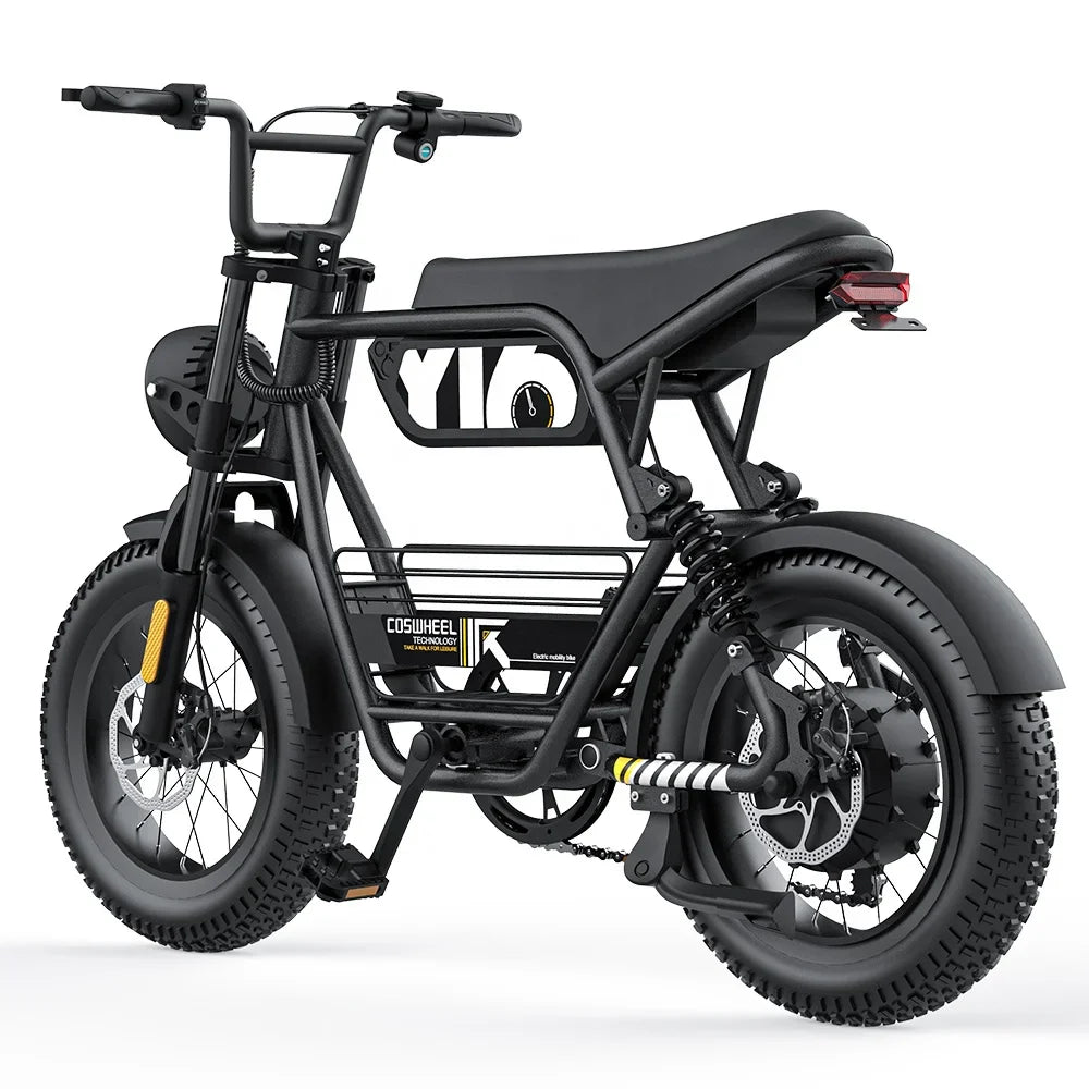 HKM-479891 1000W Fat Tire Electric Bike with 150km Range, 7-Speed Gears and LCD Display