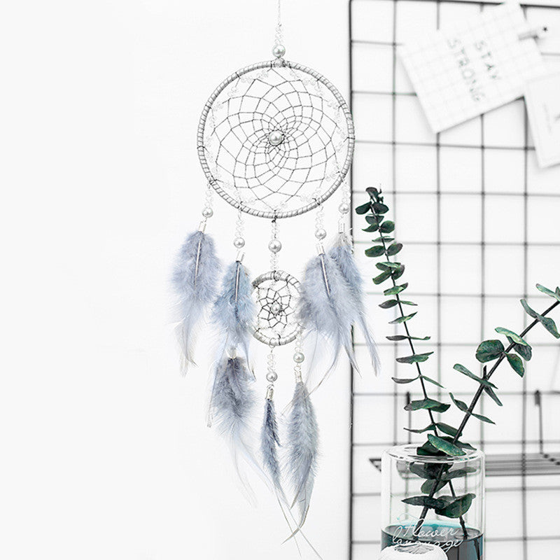 HKM-479891 Starry Sky Hand Woven Dream Catcher with Modern Simple Design, 11cm Net Circle, Length 46cm