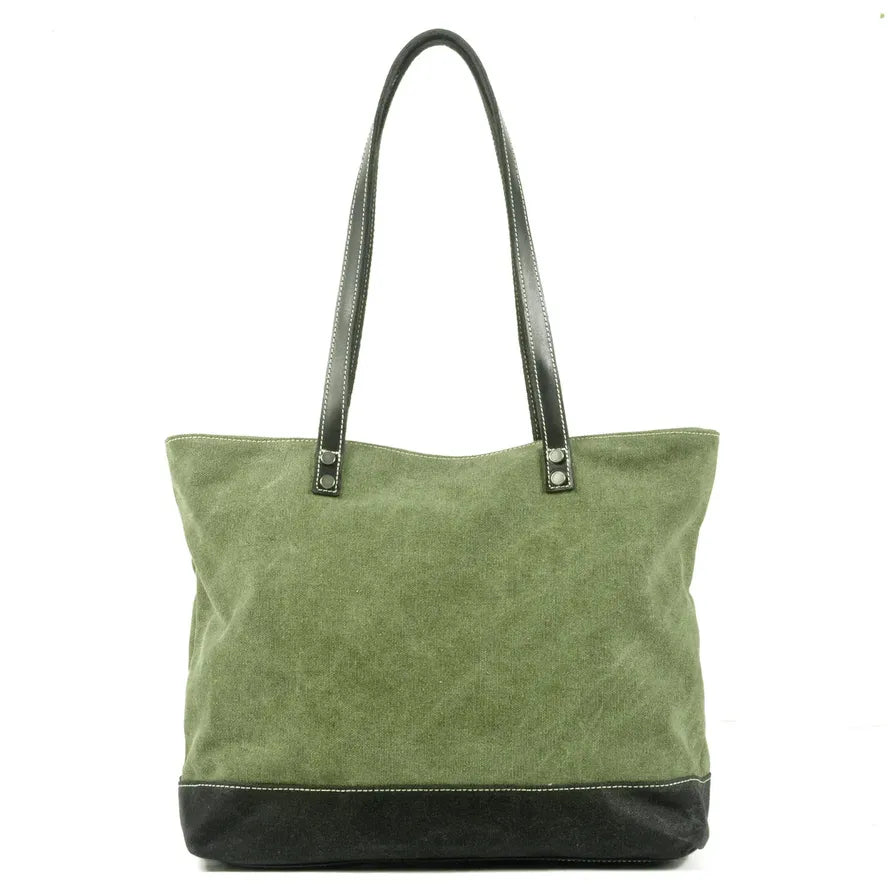 HKM-480019 Retro Fashion Canvas Large Shoulder Handbag with Eco-Friendly Materials