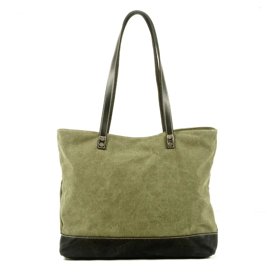 HKM-480019 Retro Fashion Canvas Large Shoulder Handbag with Eco-Friendly Materials