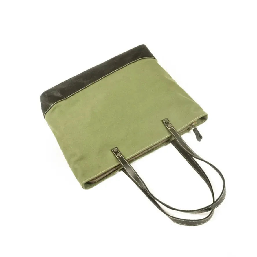 HKM-480019 Retro Fashion Canvas Large Shoulder Handbag with Eco-Friendly Materials