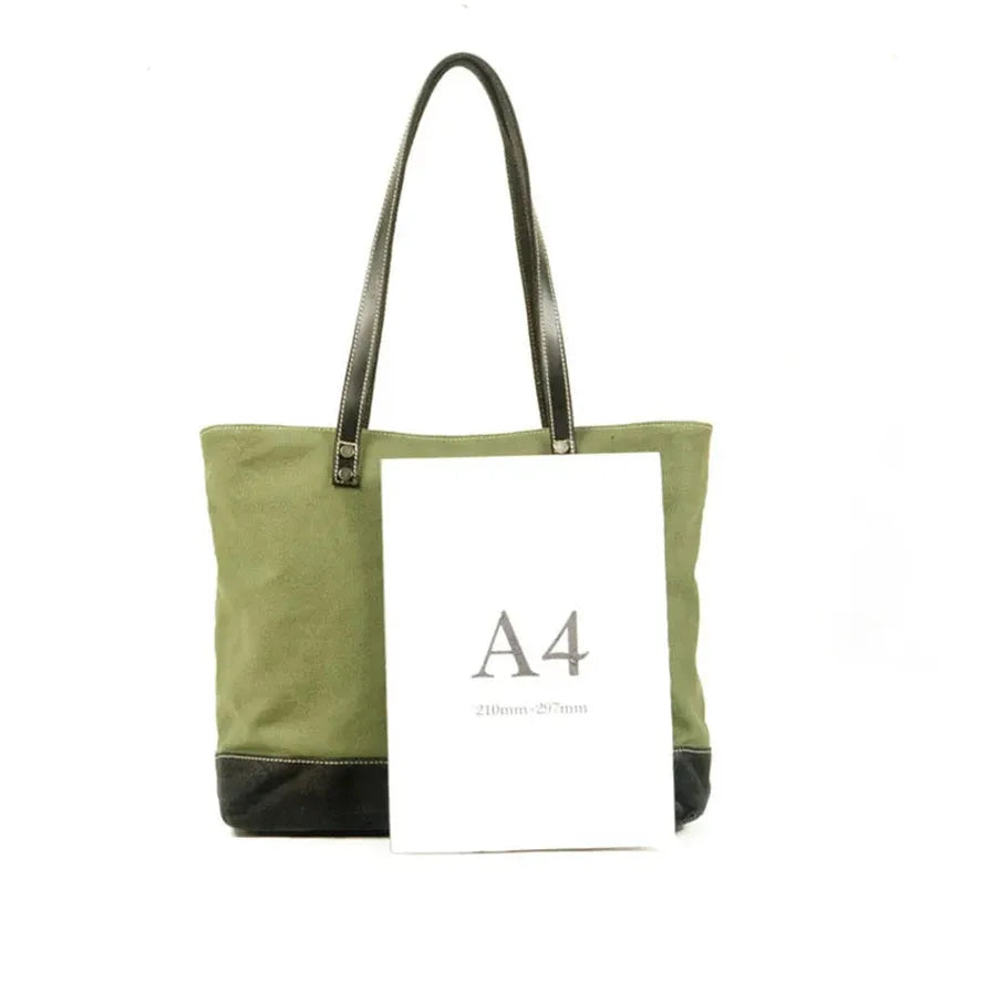 HKM-480019 Retro Fashion Canvas Large Shoulder Handbag with Eco-Friendly Materials