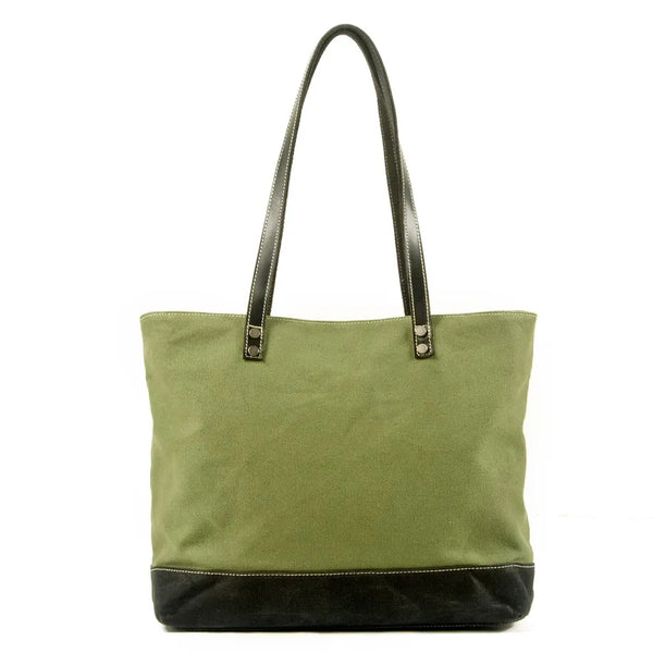 HKM-480019 Retro Fashion Canvas Large Shoulder Handbag with Eco-Friendly Materials