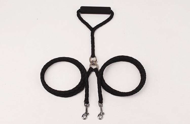 HKM-4800445 Durable Braided PP Dog Leash - 1.4m Length, Available in Black, Blue/Black, Red/Black, Red/Yellow