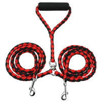 HKM-4800445 Durable Braided PP Dog Leash - 1.4m Length, Available in Black, Blue/Black, Red/Black, Red/Yellow