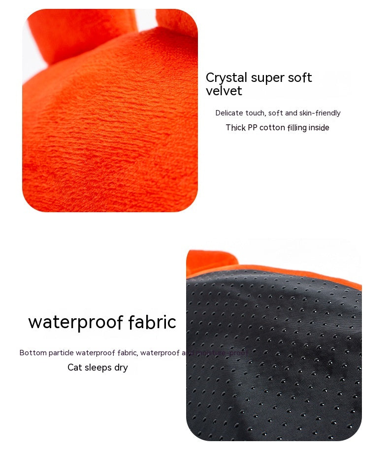 HKM-4800701 Cozy Semi-Closed Cat Nest with Removable and Washable Velvet Lining
