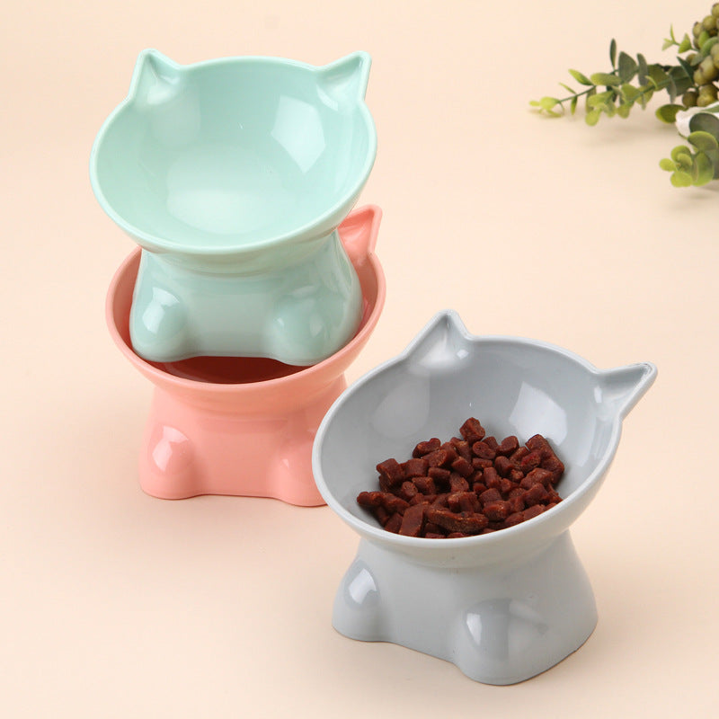 HKM-4800829 Cervical Support Pet Bowl with Anti-Tumble Design and High Foot Base - Available in Blue Gray, Pink, and Green