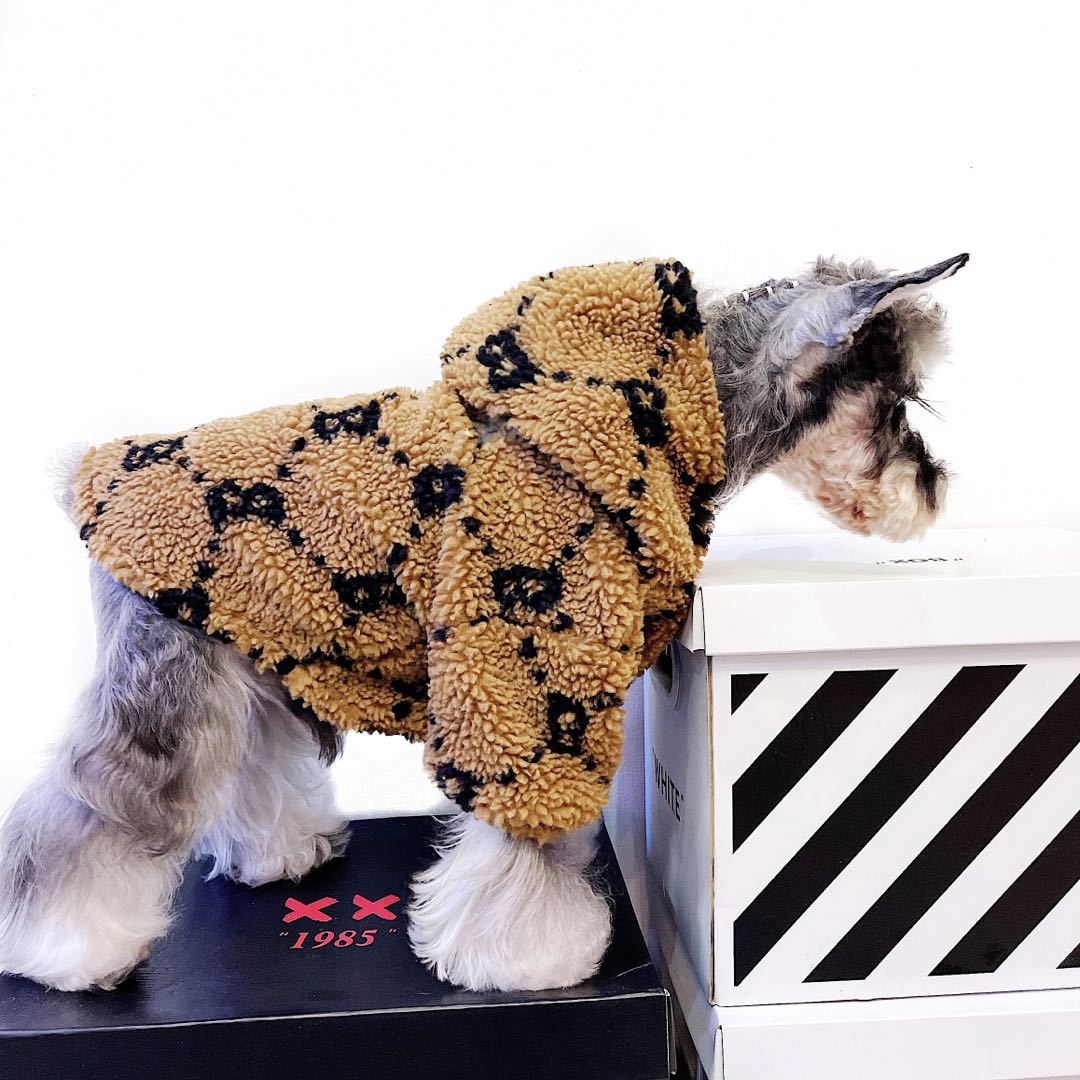 HKM-4801213 Thickened Lamb Fleece Coat for Autumn and Winter - Four-Legged Apparel in Yellow