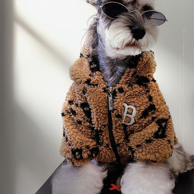 HKM-4801213 Thickened Lamb Fleece Coat for Autumn and Winter - Four-Legged Apparel in Yellow