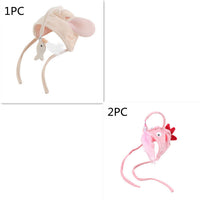 HKM-4801469 Cat Headband Toy with Adjustable Wand - Interactive Funny Cat Teaser, Soft Fabric Play Accessory for Indoor Cats