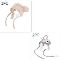 HKM-4801469 Cat Headband Toy with Adjustable Wand - Interactive Funny Cat Teaser, Soft Fabric Play Accessory for Indoor Cats