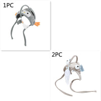 HKM-4801469 Cat Headband Toy with Adjustable Wand - Interactive Funny Cat Teaser, Soft Fabric Play Accessory for Indoor Cats