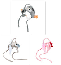 HKM-4801469 Cat Headband Toy with Adjustable Wand - Interactive Funny Cat Teaser, Soft Fabric Play Accessory for Indoor Cats