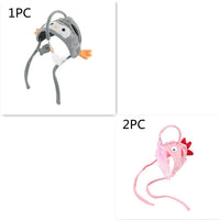 HKM-4801469 Cat Headband Toy with Adjustable Wand - Interactive Funny Cat Teaser, Soft Fabric Play Accessory for Indoor Cats