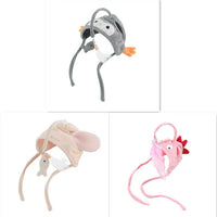 HKM-4801469 Cat Headband Toy with Adjustable Wand - Interactive Funny Cat Teaser, Soft Fabric Play Accessory for Indoor Cats