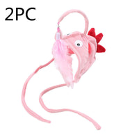 HKM-4801469 Cat Headband Toy with Adjustable Wand - Interactive Funny Cat Teaser, Soft Fabric Play Accessory for Indoor Cats