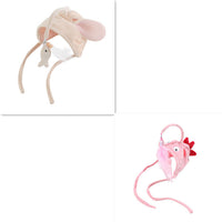 HKM-4801469 Cat Headband Toy with Adjustable Wand - Interactive Funny Cat Teaser, Soft Fabric Play Accessory for Indoor Cats